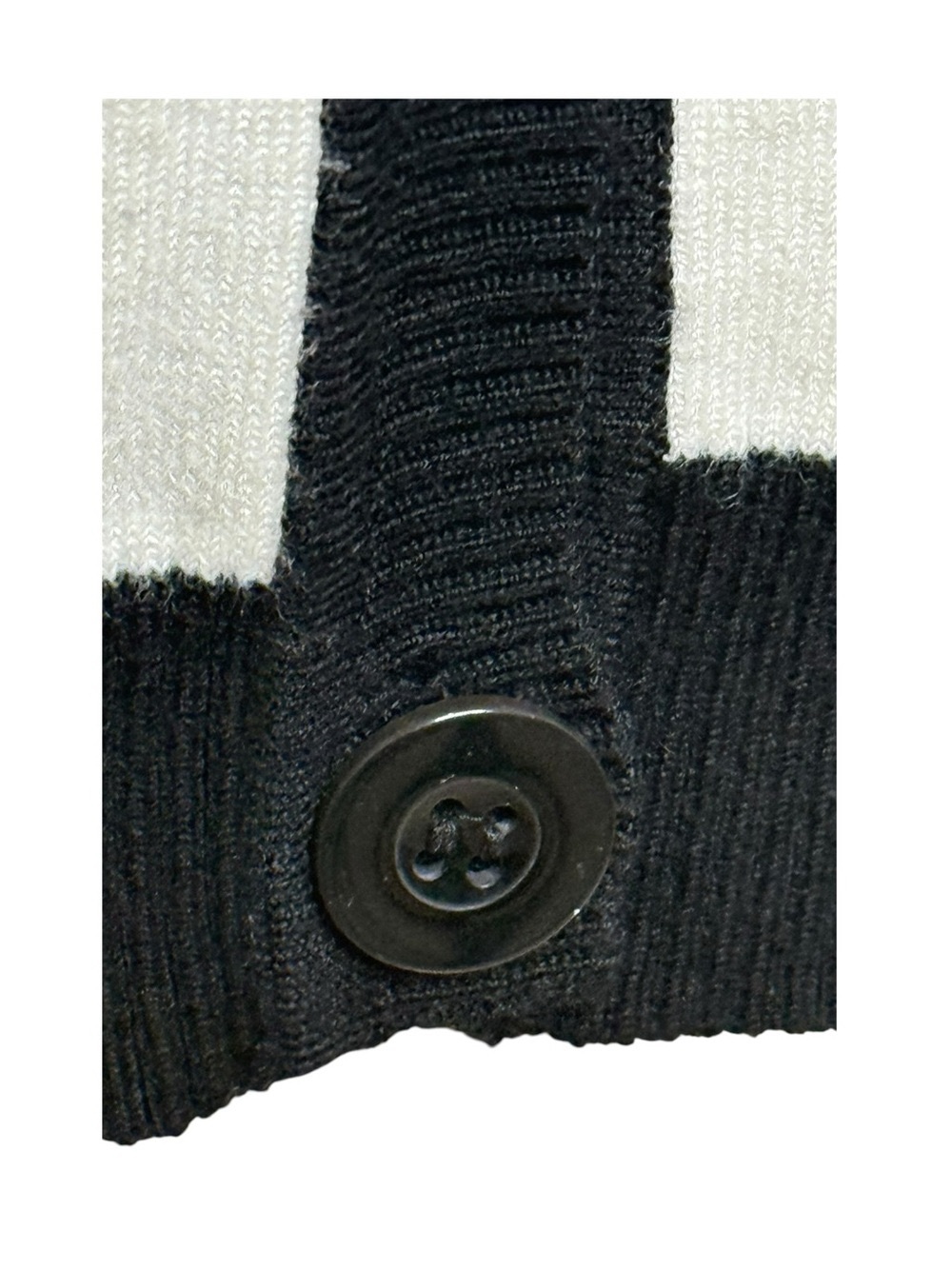 new LF Millau ᯾ Stripe V Neck Long Cardigan Duster Sweater ᯾ Black + White - Picture 9 of 16